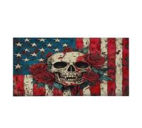 Entemne 1 housse de lumière fluorescente avec motif drapeau américain rose crâne magnétique diffuseur filtre anti-éblouissement pour salle de ureau, éclairage de maison, 120 x 60 cm