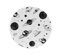 Entemne 1 set de table rond motif planète univers lavable résistant à la chaleur pour fête, décoration d'intérieur, usage quotidien