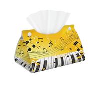 Entemne Boîte à mouchoirs rectangulaire en cuir synthétique pour notes de musique, notes de musique e piano, distributeur de papier pour voiture, bureau, cuisine, salle de bain