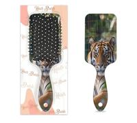 Entemne Brosse à cheveux pour femmes, hommes, filles, garçons, animaux sauvages, amour, tigre, brosse de massage, peigne à coussin d'air pour cheveux secs et mouillés, démêlant, antistatique, brosse à