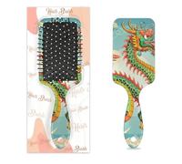 Entemne Brosse à cheveux pour femmes, hommes, filles, garçons, chinois, dragon antique, brosse de massage pour cuir chevelu, peigne à coussin d'air pour cheveux secs et humides démêlant, brosses à