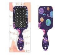 Entemne Brosse à cheveux pour femmes, hommes, filles, garçons, dessin animé, univers, planète, brosse de massage du cuir chevelu, peigne à coussin d'air pour cheveux humides et secs démêlant, brosses
