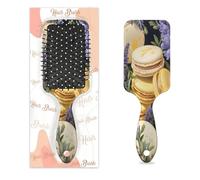 Entemne Brosse à cheveux pour femmes, hommes, filles, garçons, fleurs violettes, Macron, dessert, brosse de massage du cuir chevelu, peigne à coussin d'air pour cheveux humides et secs, démêlant