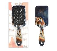 Entemne Brosse à cheveux pour femmes, hommes, filles, garçons, galaxie, tigre, art, peinture, cuir chevelu, brosse de massage à coussin d'air, peigne pour cheveux secs et mouillés, démêlant