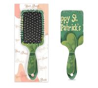 Entemne Brosse à cheveux pour femmes, hommes, filles, garçons, Happy Patrick, trèfle, brosse de massage du cuir chevelu, peigne à coussin d'air pour cheveux humides et secs, démêlant, antistatique