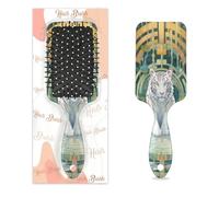 Entemne Brosse à cheveux pour femmes, hommes, filles, garçons, motif tigre blanc, brosse de massage pour cuir chevelu, peigne à coussin d'air pour cheveux humides et secs, démêlant, brosses à cheveux