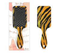 Entemne Brosse à cheveux pour femmes, hommes, filles, garçons, motif tigre, rayé, brosse de massage pour cuir chevelu, peigne à coussin d'air pour cheveux secs et mouillés, démêlant, antistatique