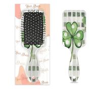 Entemne Brosse à cheveux pour femmes, hommes, filles, garçons, rustique, jour de la Saint-Patrick, trèfle, brosse de massage du cuir chevelu, peigne à coussin d'air pour cheveux humides et secs