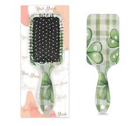 Entemne Brosse à cheveux pour femmes, hommes, filles, garçons, rustique, jour de la Saint-Patrick, trèfle, brosse de massage du cuir chevelu, peigne à coussin d'air pour cheveux humides et secs