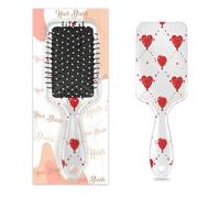 Entemne Brosse à cheveux pour femmes, hommes, filles, garçons, Saint-Valentin, motif cœurs rouges, brosse de massage pour cuir chevelu, peigne à coussin d'air pour cheveux humides et secs, démêlant