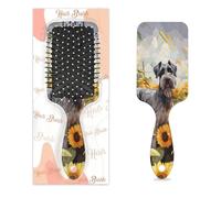 Entemne Brosse à cheveux pour femmes, hommes, filles, garçons, tournesol, chien, peinture, cuir chevelu, brosse de massage à coussin d'air, peigne pour cheveux secs et mouillés, démêlant, brosses à