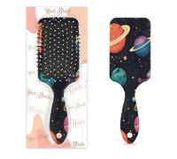 Entemne Brosse à cheveux pour femmes, hommes, filles, garçons, univers coloré, planète, brosse de massage du cuir chevelu, peigne à coussin d'air pour cheveux humides et secs démêlant, brosses à