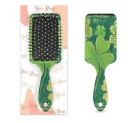 Entemne Brosse à cheveux rétro pour femmes, hommes, filles, garçons, trèfles trèfle, cuir chevelu, brosse de massage à coussin d'air, peigne pour cheveux humides et secs, démêlant, antistatique