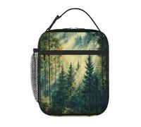 Entemne Forest Tree View Sac à déjeuner isotherme pour enfants, hommes et femmes, petit sac isotherme résistant à l'eau et aux fuites pour le travail, le pique-nique, l'école