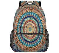 Entemne Grand sac à dos d'école pour garçons et filles - Mandala éthique kaléidoscopique floral - Grand sac à dos pour école primaire secondaire - Imperméable et léger - Pour adolescents, voyage