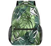 Entemne Grand sac à dos pour garçons et filles - Banane tropicale Monstera - Grand sac à dos pour école primaire et secondaire - Imperméable et léger - Pour adolescents, voyage, randonnée