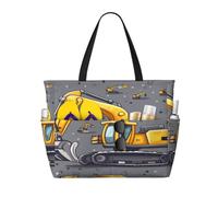 Entemne Grand sac de plage avec fermeture éclair motif voitures et nuages humoristiques, imperméable, anti-sable, sac de bain pliable pour femme, voyage, vacances, gym, piscine, caravane, Pelle grise
