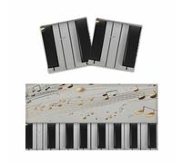 Entemne Lot de 2 housses de lumière fluorescentes avec touches de piano dorées et notes de musique magnétiques pour plafonnier avec filtre antireflet pour salle de ureau, éclairage à la