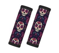 Entemne Lot de 2 protège-poignées de bagage mexicains en forme de crânes ethniques en sucre pour valise, poignées de porte de chariot, accessoires de voyage
