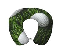 Entemne Oreiller de voyage en mousse à mémoire de forme de balles de golf confortable en forme de U pour enfants, adultes, avions, voitures, bureau, avec taie d'oreiller amovible