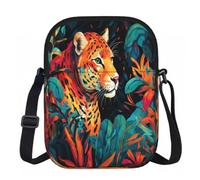 Entemne Petit sac à bandoulière du 4 juillet - Motif étoiles rouges et bleues - Léger - Imperméable - Petit sac à main à bandoulière avec 3 poches et sangle réglable pour homme et femme - Usage