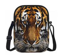 Entemne Petit sac à bandoulière Forest King Tiger - Léger - Imperméable - Petit sac à main à bandoulière avec 3 poches et sangle réglable pour homme et femme - Usage quotidien, Tigre Roi de la, Taille
