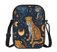Entemne Petit sac à bandoulière Forest King Tiger - Léger - Imperméable - Petit sac à main à bandoulière avec 3 poches et sangle réglable pour homme et femme - Usage quotidien, Forest Aniaml Léopard