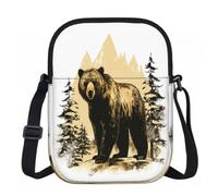 Entemne Petit sac à bandoulière léger avec 3 poches et sangle réglable pour téléphone, motif flore, papillon, imperméable, pour homme et femme, usage quotidien