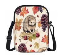 Entemne Petit sac à bandoulière léger avec 3 poches et sangle réglable pour téléphone, motif flore, papillon, imperméable, pour homme et femme, usage quotidien