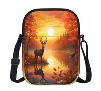Entemne Petit sac à bandoulière léger avec 3 poches et sangle réglable pour téléphone, motif flore, papillon, imperméable, pour homme et femme, usage quotidien