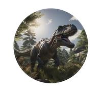 Entemne Petit tapis de souris rond 3D dinosaure animal sauvage base en caoutchouc antidérapant tapis de souris 20 cm tapis de souris d'ordinateur portable lavable tapis de bureau pour ordinateur