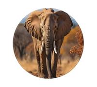 Entemne Petit tapis de souris rond avec base en caoutchouc antidérapant, motif éléphant sauvage, 20 cm, tapis de souris d'ordinateur portable, lavable, pour bureau, ordinateur portable, jeu, cadeau, 1