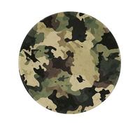 Entemne Petit tapis de souris rond motif camouflage marron armée base en caoutchouc antidérapant 20 cm tapis de souris d'ordinateur portable lavable tapis de bureau pour ordinateur portable jeu cadeau