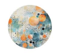 Entemne Petit tapis de souris rond motif cercle géométrique base en caoutchouc antidérapant tapis de souris 20 cm tapis de souris d'ordinateur portable lavable tapis de bureau pour bureau ordinateur