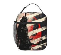 Entemne Sac à déjeuner samouraï japonais cool pour enfants, hommes et femmes, petit sac isotherme résistant à l'eau et aux fuites pour le travail, le pique-nique, l'école