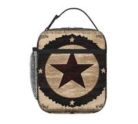 Entemne Sac à déjeuner vintage avec drapeau de l'État du Texas pour enfants, hommes et femmes, petit sac isotherme résistant à l'eau et aux fuites pour le travail, le pique-nique, l'école