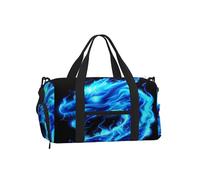 Entemne Sac de sport avec compartiment à chaussures pour homme et femme - Léger et résistant à l'eau, Art du dragon de feu bleu, 45x23x25cm, Classique