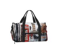 Entemne Sac de sport avec compartiment à chaussures - Tour Eiffel - Léger et résistant à l'eau - Pour le w nd ou la nuit, London Vintage Big Ben Téléphone, 45x23x25cm, Classique