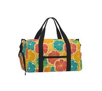 Entemne Sac de sport coloré en tranches de pamplemousse avec compartiment à chaussures pour homme et femme, sac de voyage, léger, résistant à l'eau, bagage à main de w nd, Tranches de pomelo aux