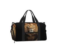 Entemne Sac de sport en forme de papyrus avec compartiment à chaussures pour femme et homme - Léger et résistant à l'eau - Pour le w nd ou la nuit, Lion d'Afrique, 45x23x25cm, Classique