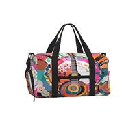 Entemne Sac de sport en forme de papyrus avec compartiment à chaussures pour femme et homme - Léger et résistant à l'eau - Pour le w nd ou la nuit, Art abstrait coloré de la guitare, 45x23x25cm
