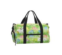 Entemne Sac de sport nautique à rayures avec compartiment à chaussures pour homme et femme - Léger et résistant à l'eau, Œufs de Pâques Lapin, 45x23x25cm, Classique