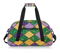 Entemne Sac de sport pour enfants Mardi Gras à paillettes motif marocain résistant à l'eau Sac de sport léger pour garçons et filles