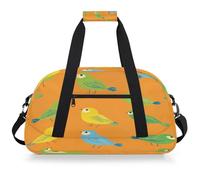 Entemne Sac de sport pour enfants - Motif oiseaux jaunes verts bleus - Résistant à l'eau - Léger - Pour garçons et filles