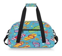 Entemne Sac de sport pour enfants - Tongs colorées - Étoile de mer - Résistant à l'eau - Sac de sport léger pour garçons et filles
