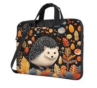 Entemne Sac pour ordinateur portable 13/14/15,6" - Mignon motif feuilles de hérisson d'automne - Housse pour ordinateur portable - Pour homme et femme - Légère et résistante à l'eau - Sac à