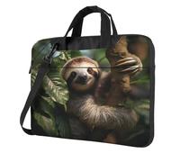 Entemne Sac pour ordinateur portable 13/14/15,6" - Mignon paresseux sauvage - Pour homme et femme - Léger et résistant à l'eau - Sac à bandoulière, multicolore, 15.6 inch