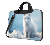 Entemne Sac pour ordinateur portable 13/14/15,6" - Motif renard blanc - Léger et résistant à l'eau - Sac à bandoulière pour tablette d'ordinateur, multicolore, 15.6 inch