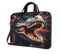 Entemne Sac pour ordinateur portable 13/14/15,6 pouces Aniaml Dinosaure Drapeau Star Art Housse pour ordinateur portable pour homme et femme Léger Résistant à l'eau Sac à bandoulière Sacoche