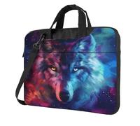 Entemne Sac pour ordinateur portable 13/14/15,6 pouces Aniaml Wolf Galaxy Art Painting Laptop Sleeve Case For Women Men Lightweight Water Resistant Computer Tablet Shoulder Bag Briefcase, multicolore